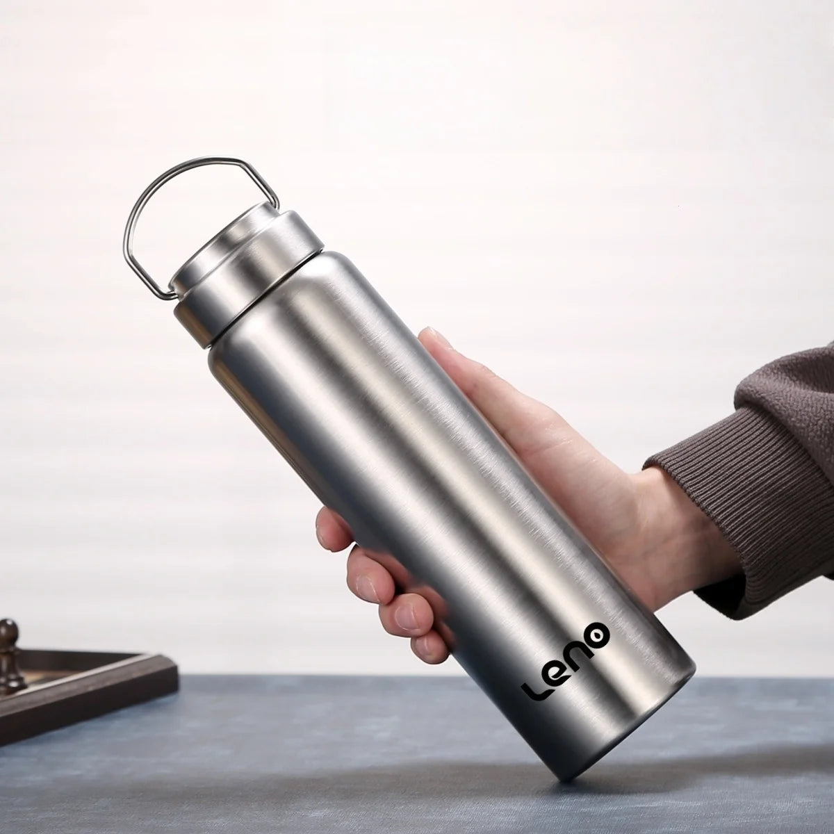 1Pc Large Capacity Stainless Steel Sport Water Bottle Single-Layer Rugged Water Cup Metal Bottle Drinkware Camping Sports Gym