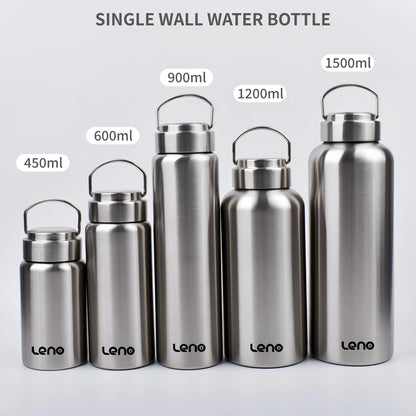 1Pc Large Capacity Stainless Steel Sport Water Bottle Single-Layer Rugged Water Cup Metal Bottle Drinkware Camping Sports Gym