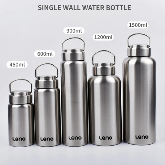 1Pc Large Capacity Stainless Steel Sport Water Bottle Single-Layer Rugged Water Cup Metal Bottle Drinkware Camping Sports Gym