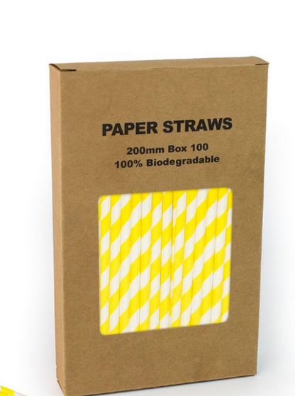 100-Pack Black Paper Straws – Eco-Friendly & Biodegradable