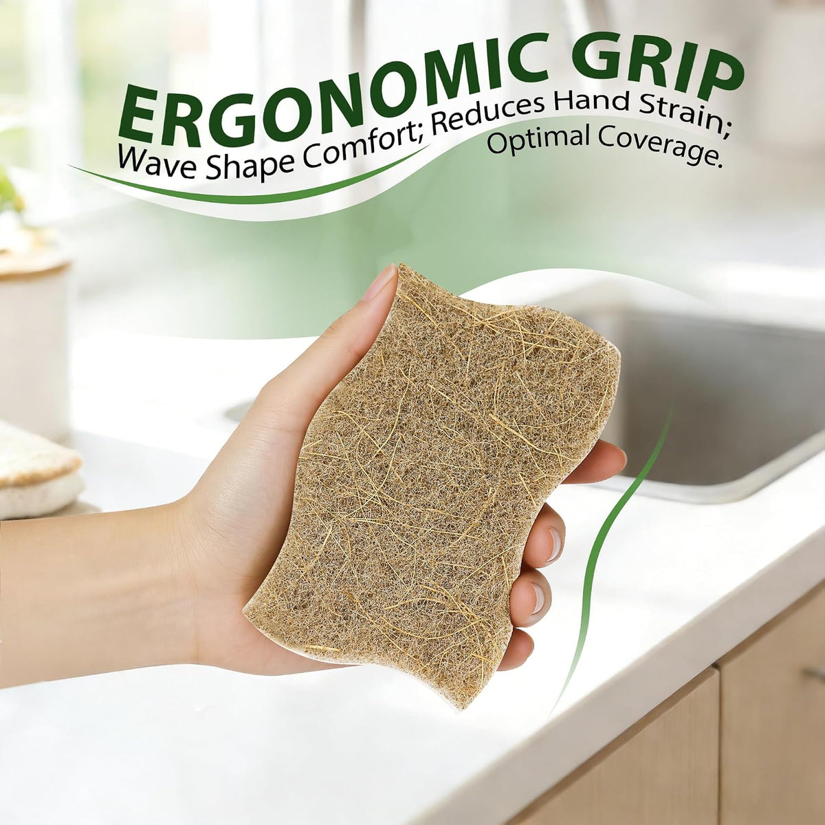 9 Pack Biodegradable Natural Dish Kitchen Sponges