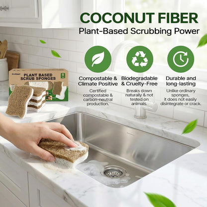 9 Pack Biodegradable Natural Dish Kitchen Sponges