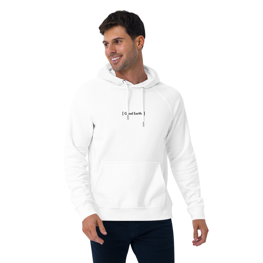 GOOD EARTH  Embroidered Organic Cotton Eco-Friendly Hoodie – Recycled Materials, Brushed Lining & Unisex Fit