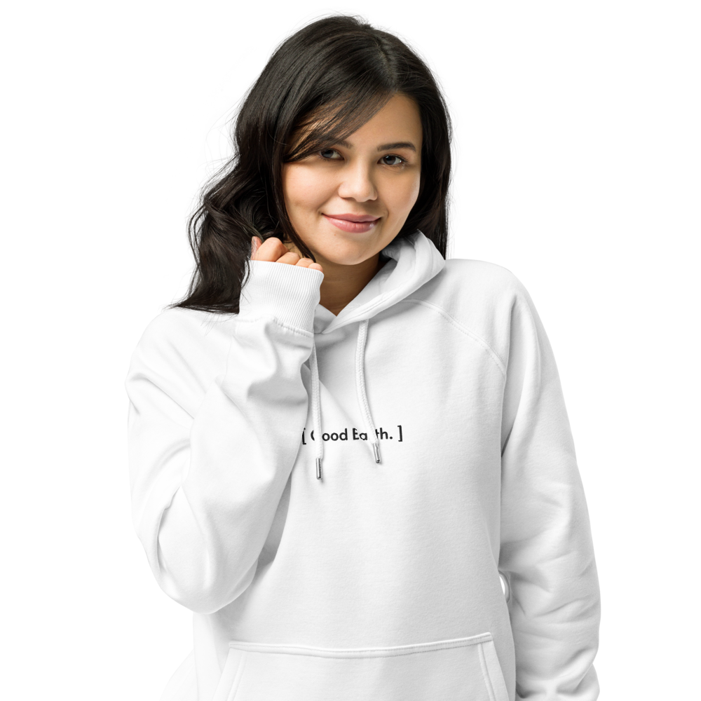 GOOD EARTH  Embroidered Organic Cotton Eco-Friendly Hoodie – Recycled Materials, Brushed Lining & Unisex Fit